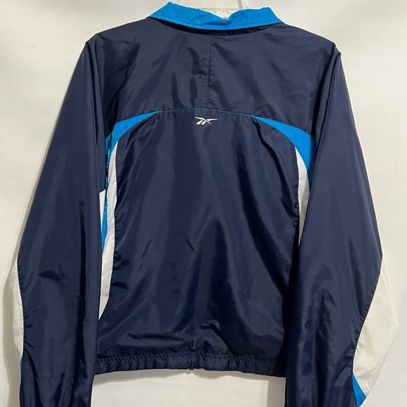 Reebok Vintage Windbreaker Navy white trim Sz L EC looks like never worn - Picture 9 of 15